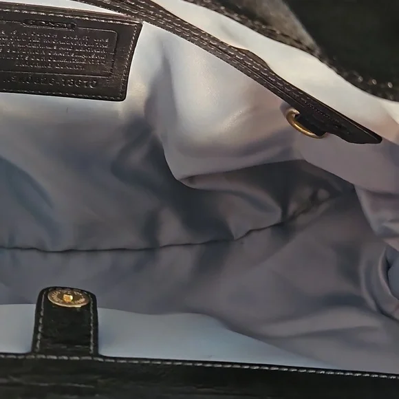 Coach Signature Fabric & Black Patent Purse - Picture 4 of 7